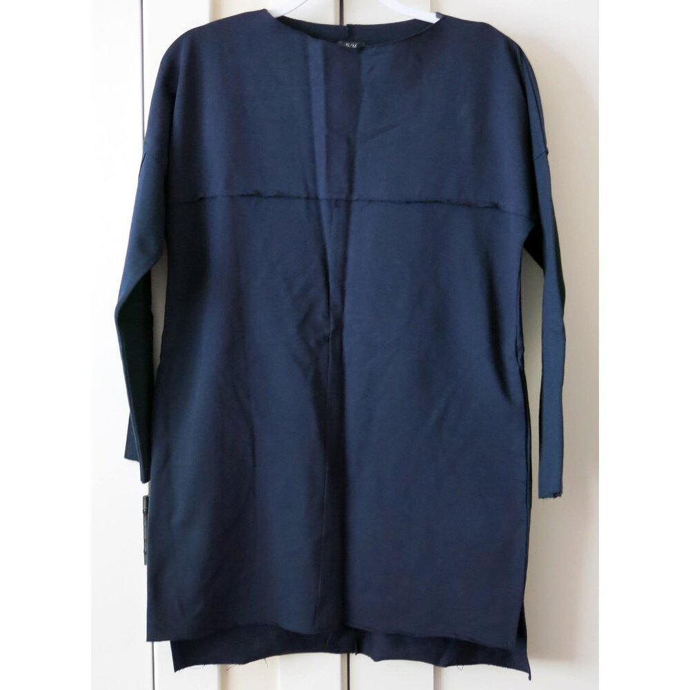 NWT $70 PRESTIGE Robert Kotas BeWear Navy Tunic Long Sleeves - S/M